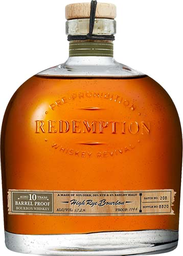 Redemption 10 Yr High Rye Barrel Proof Bourbon