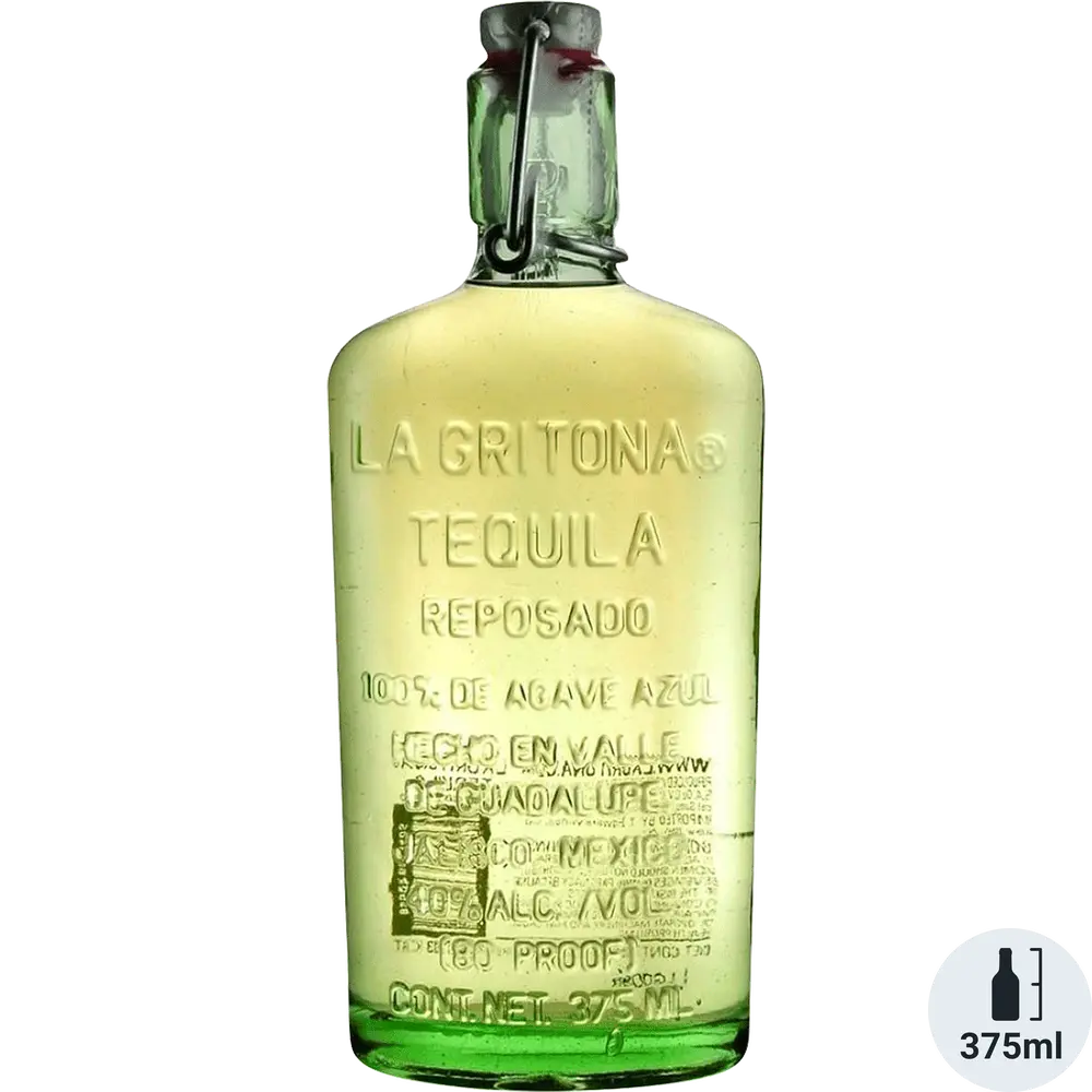 La Gritona Tequila Reposado bottle on a white background