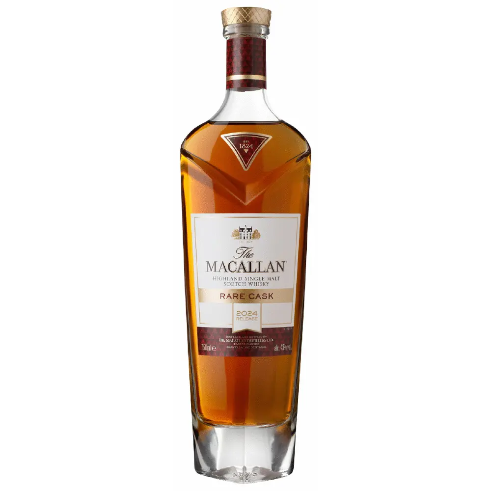 Macallan whiskey bottle on a white background