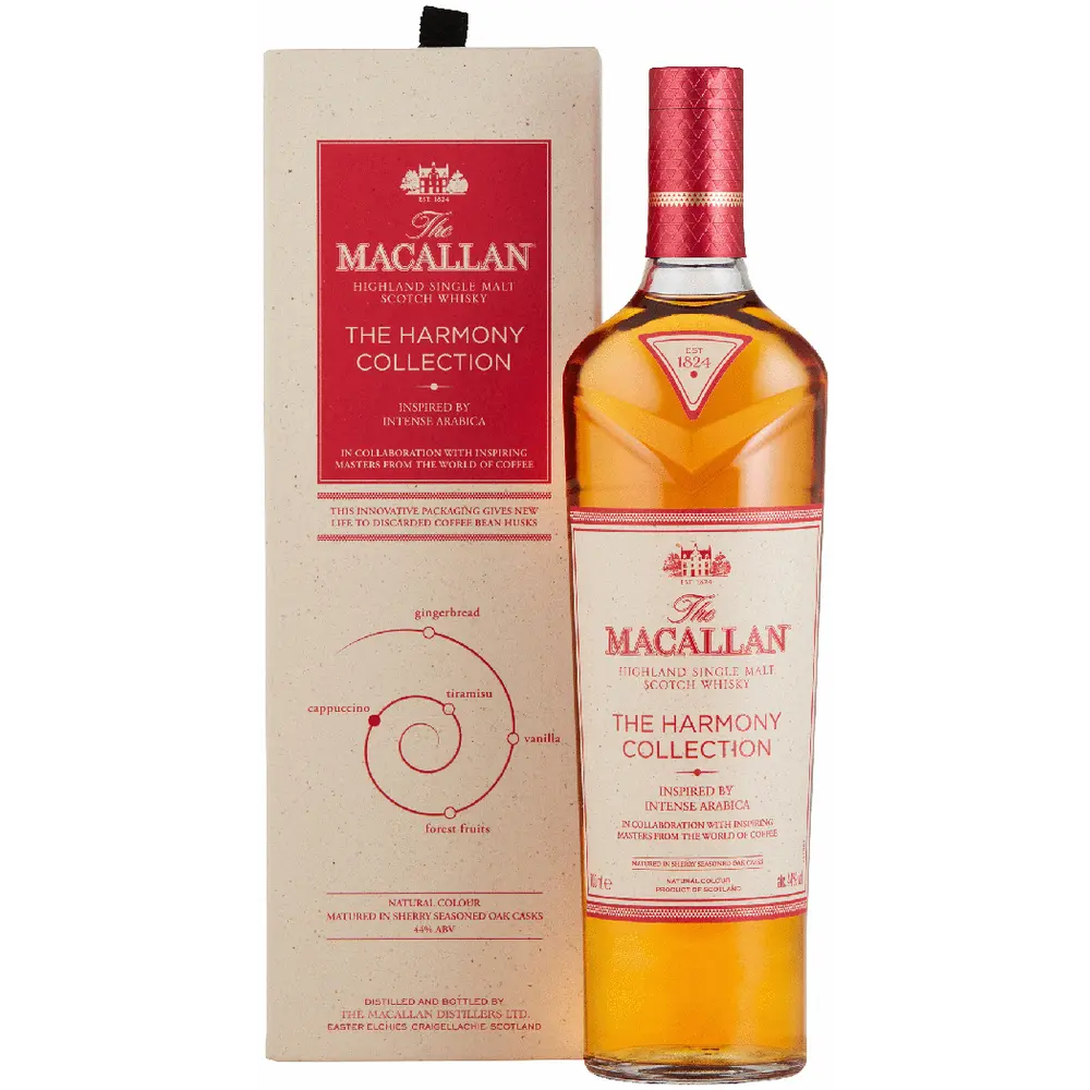 Macallan Harmony Collection bottle and box on a white background
