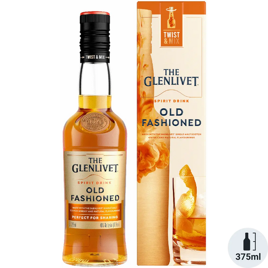The Glenlivet Old Fashioned spirit drink bottle and packaging on a white background