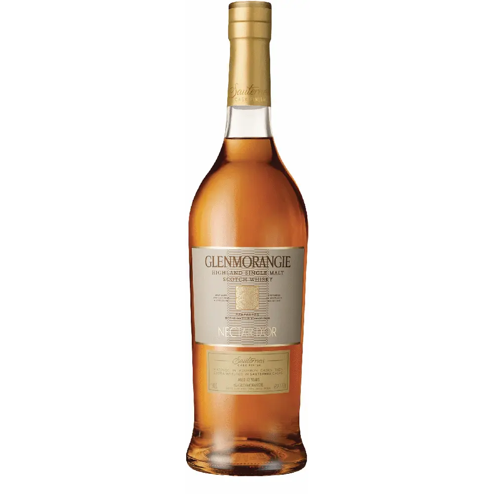 Glenmorangie whisky bottle on a white background