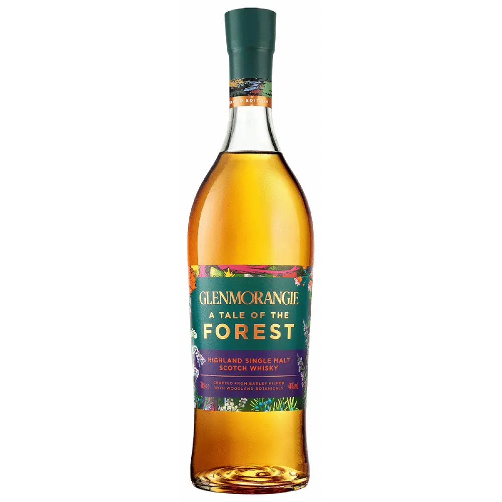 Glenmorangie A Tale of the Forest whisky bottle on a white background