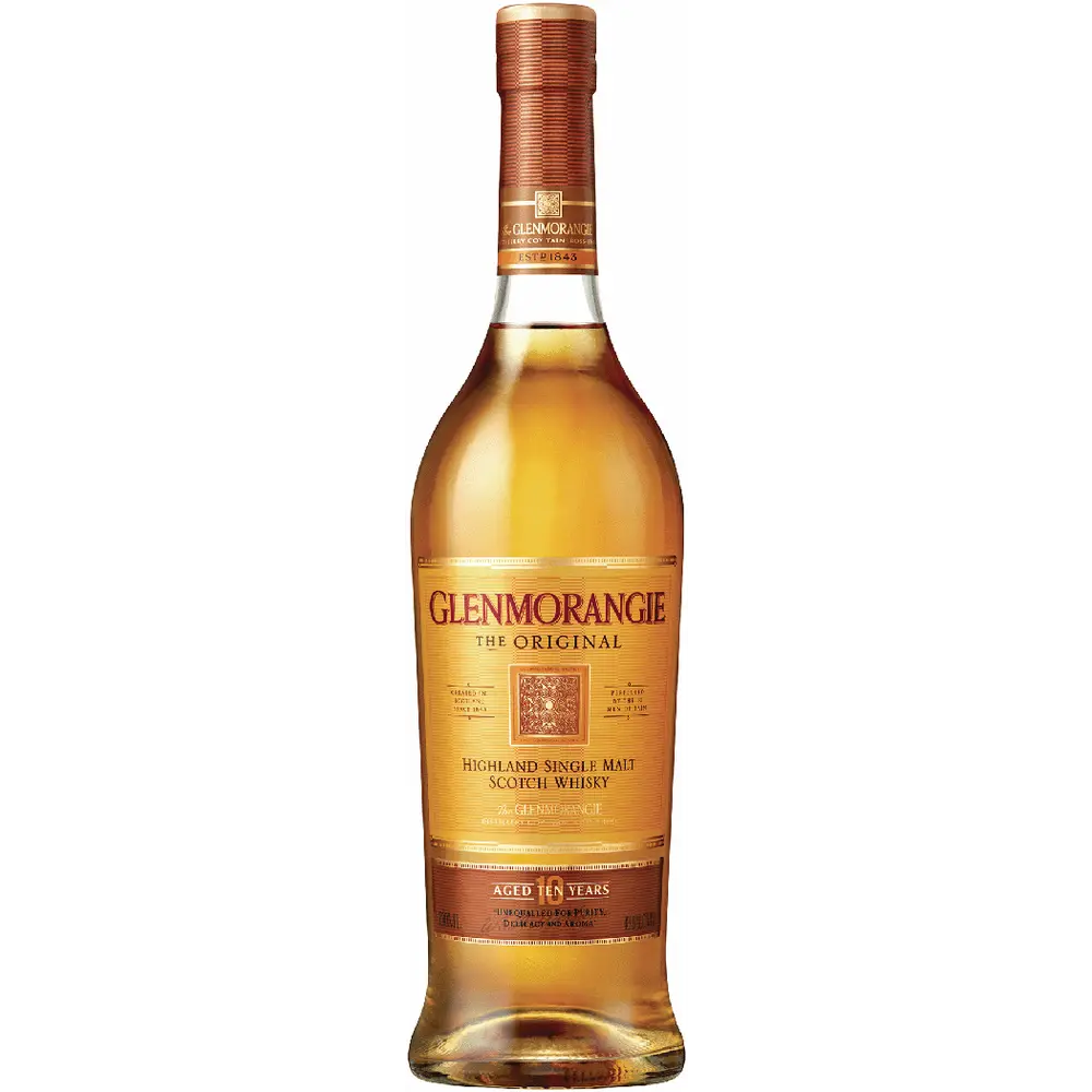 Glenmorangie whisky bottle on a white background