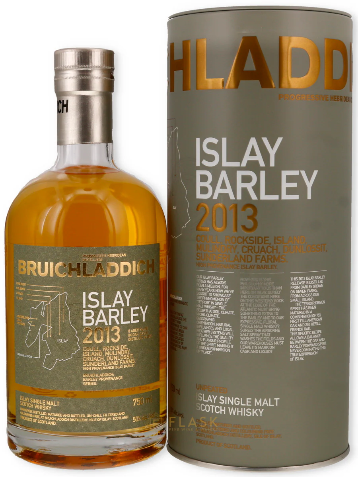 Bruichladdich Islay Barley 2013 whisky bottle and packaging