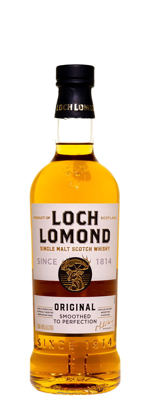 Loch Lomond Single Malt Scotch Whisky bottle on a white background