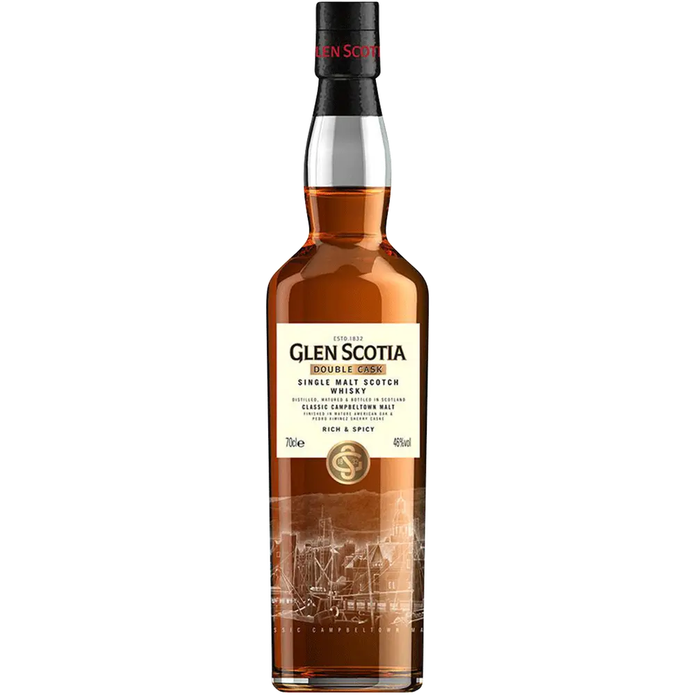 Glen Scotia whisky bottle on a white background