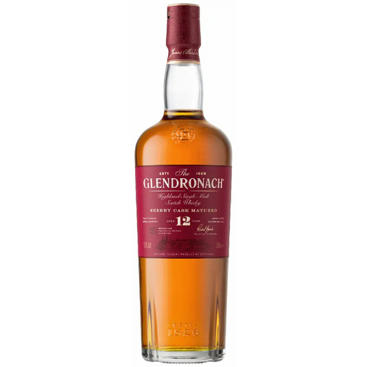 Glendronach whiskey bottle on a white background