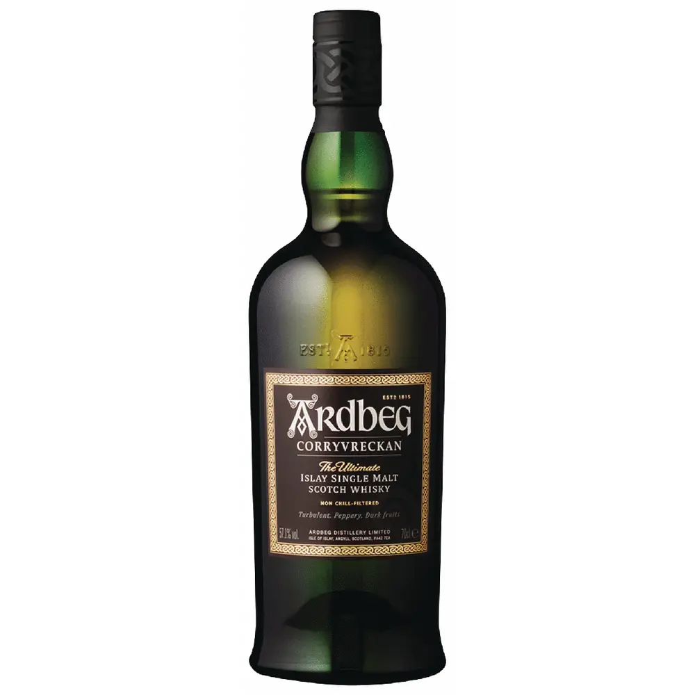 Ardbeg Corryvreckan Islay Single Malt Scotch Whisky bottle on a white background