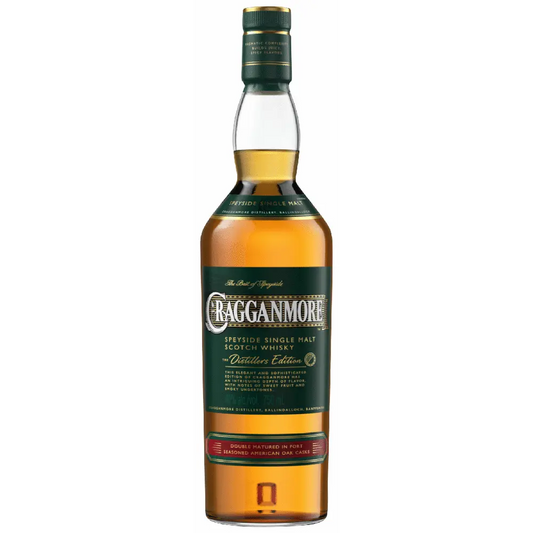 Bottle of Cragganmore Scotch Whisky on a white background