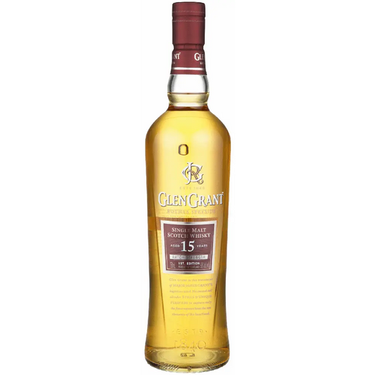 Glen Grant whisky bottle on a white background