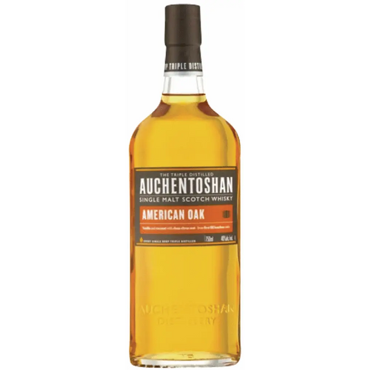 Bottle of Auchentoshan American Oak Single Malt Scotch Whisky on a white background