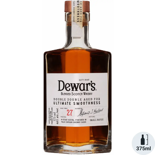 Dewar's Blended Scotch Whisky bottle on a white background
