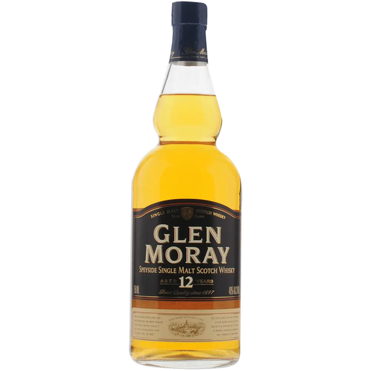 Glen Moray whisky bottle on a white background