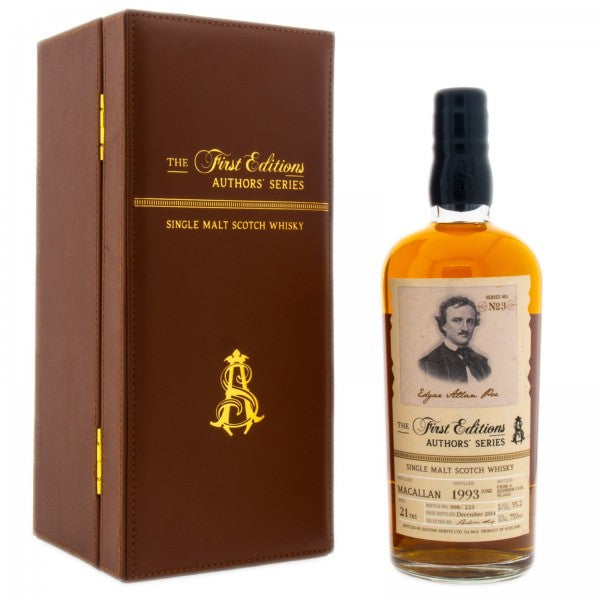 macallan first editions edgar allen poe 21 yr old with white background