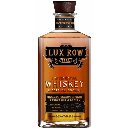Lux Row Distillers whiskey bottle on a white background