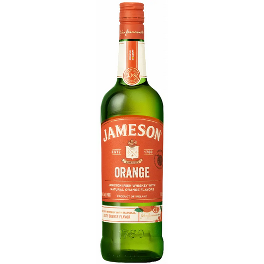 Jameson Orange whiskey bottle on a white background