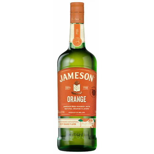 Jameson Orange whiskey bottle on a white background