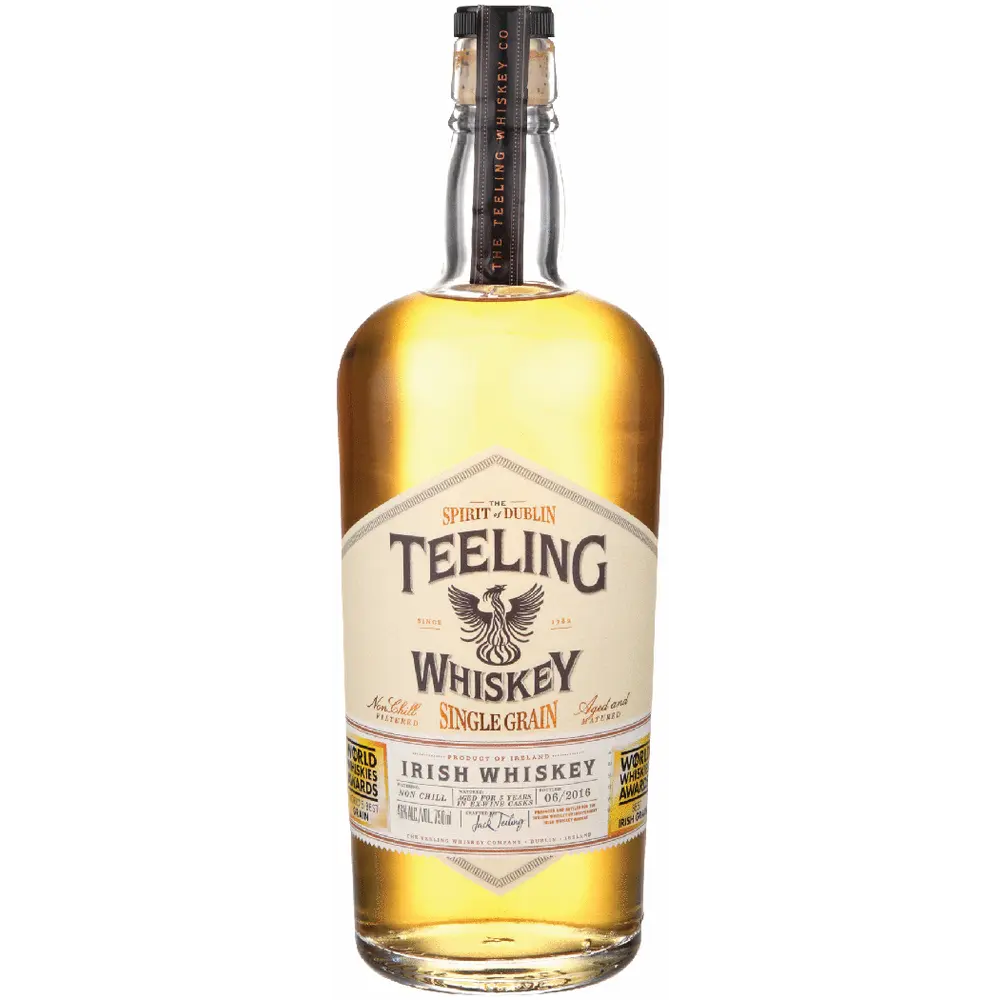 Teeling whiskey bottle on a white background