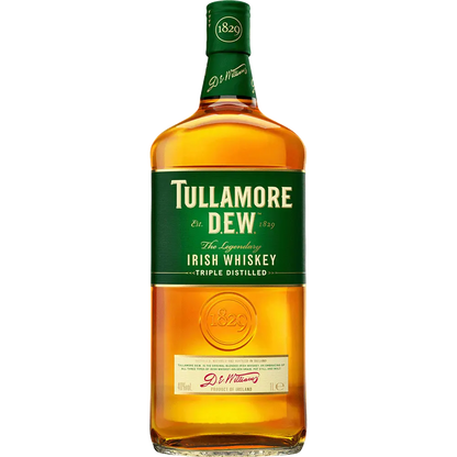 Bottle of Tullamore Dew Irish Whiskey on a white background