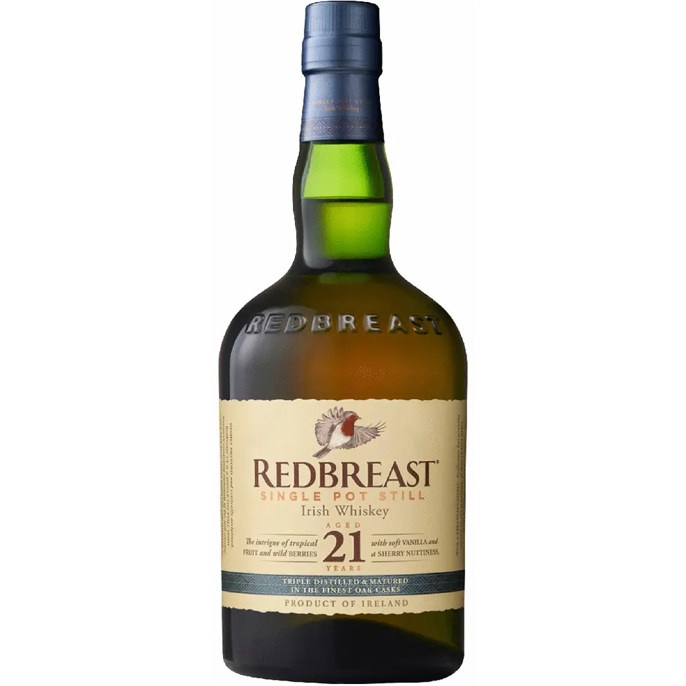 Redbreast Irish Whiskey bottle on a white background
