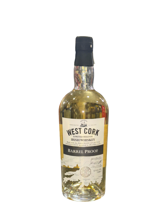 West Cork barrel proof irish whiskey with no background