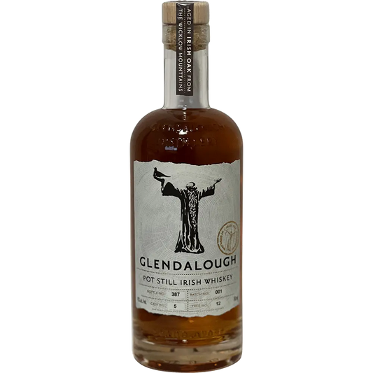 Bottle of Glendalough Pot Still Irish Whiskey on a white background
