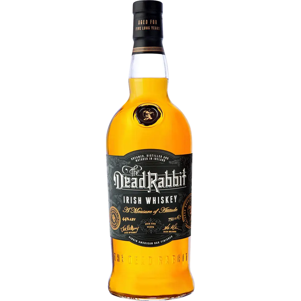 Dead Rabbit Irish Whiskey bottle on a white background