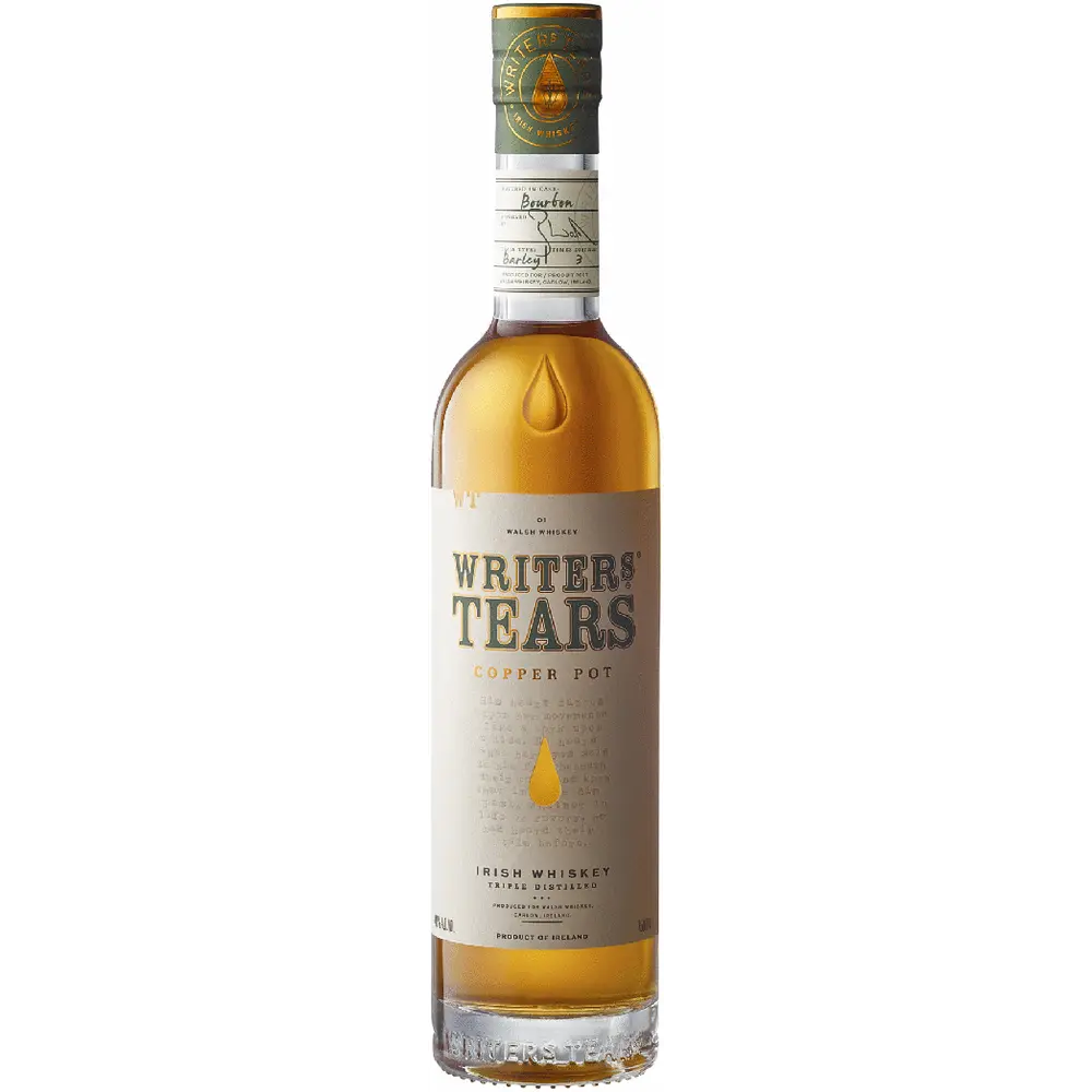 Bottle of Writers' Tears Irish Whiskey on a white background