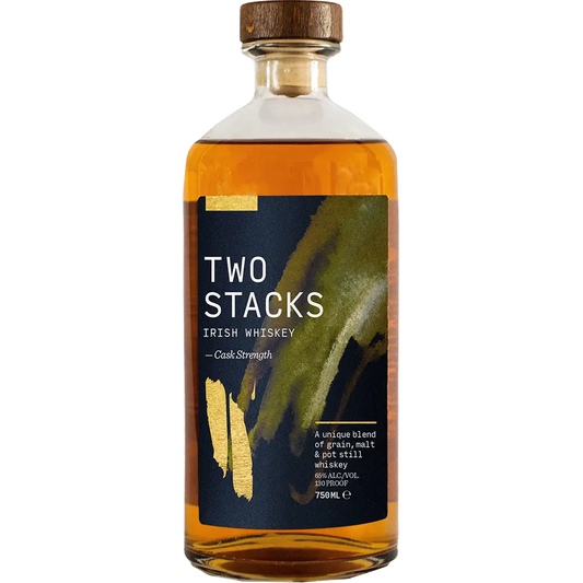 Two Stacks Irish Whiskey bottle on a white background