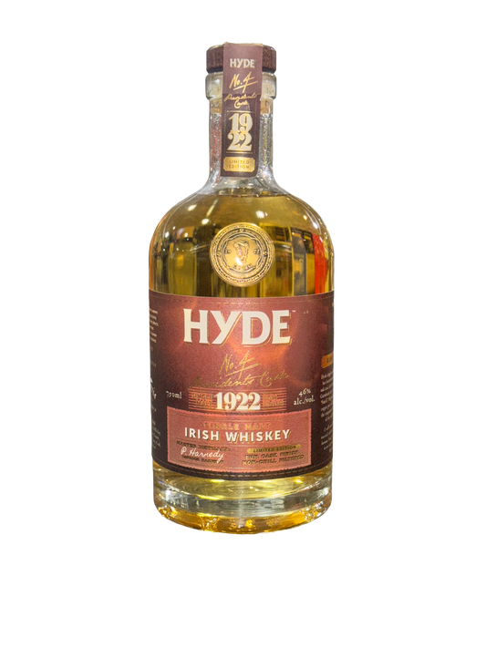 Hyde Irish Whiskey bottle on a white background