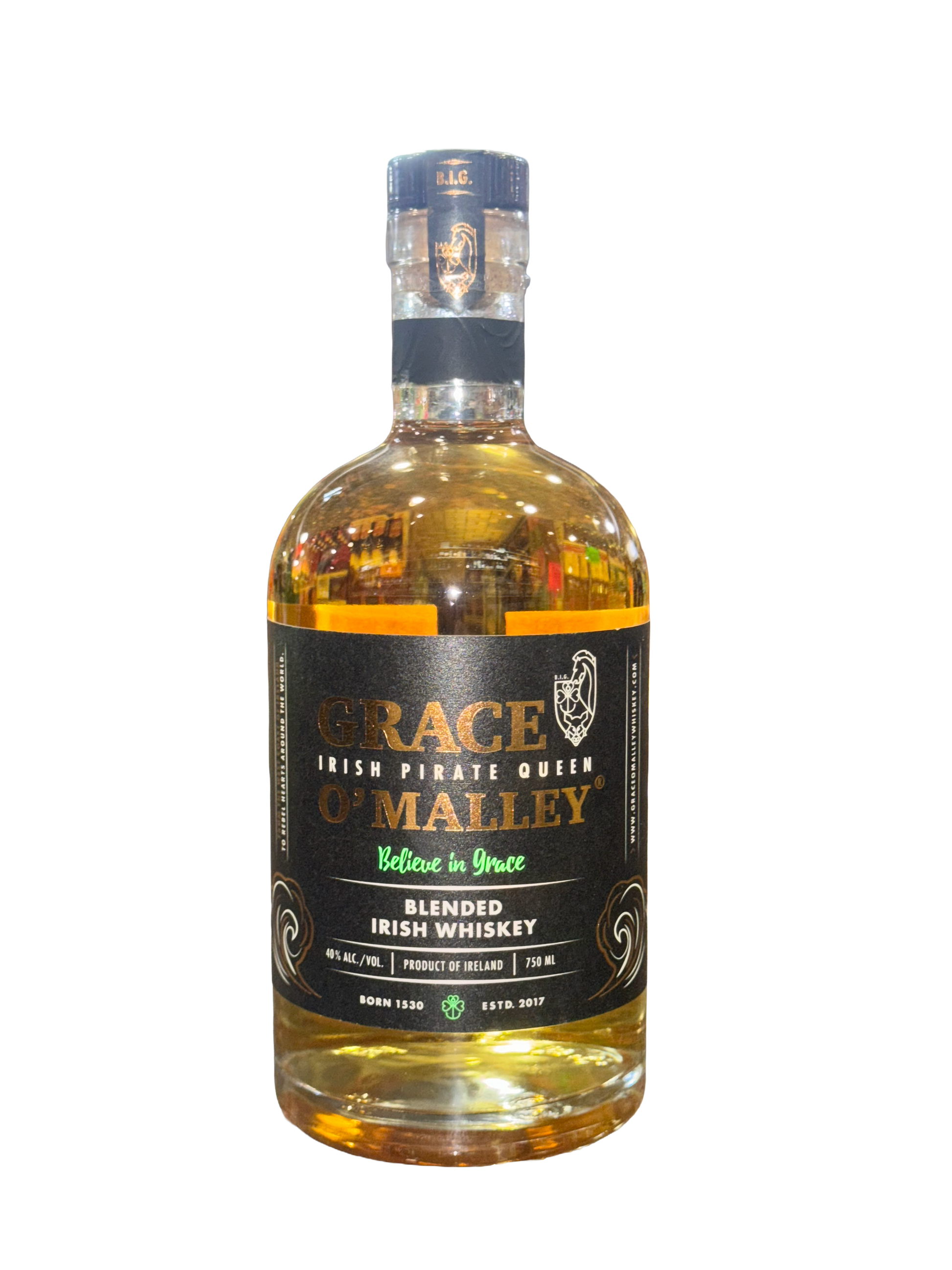 Grace O'Malley Irish Whiskey with no background
