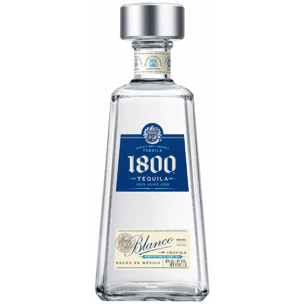 1800 Tequila bottle on a white background