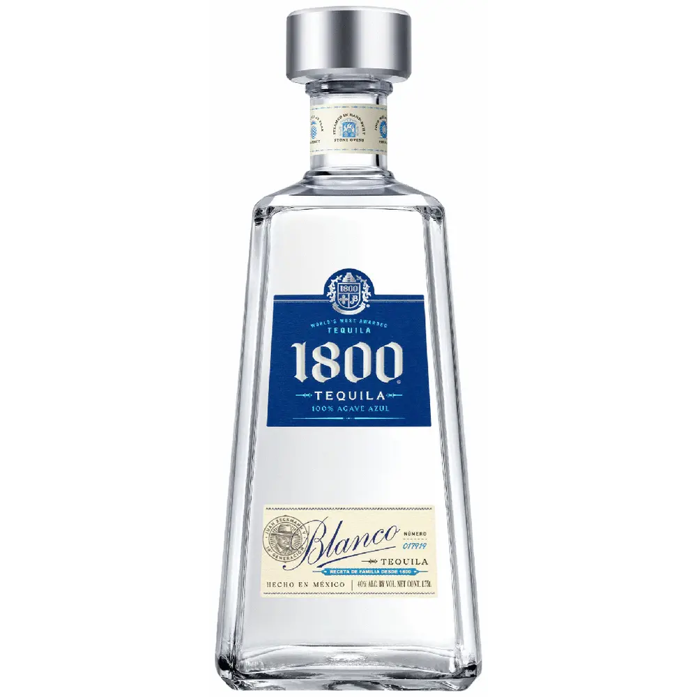 1800 Tequila bottle on a white background