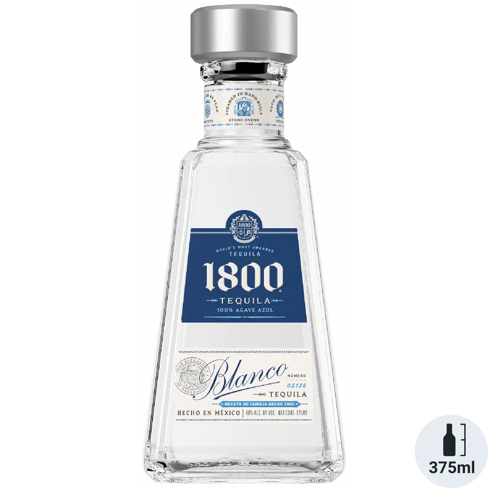 1800 Blanco Tequila bottle on a white background