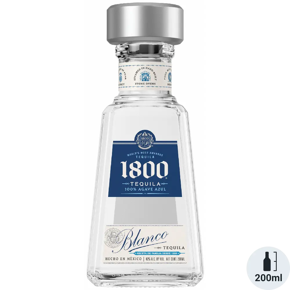 1800 Tequila Blanco bottle on a white background
