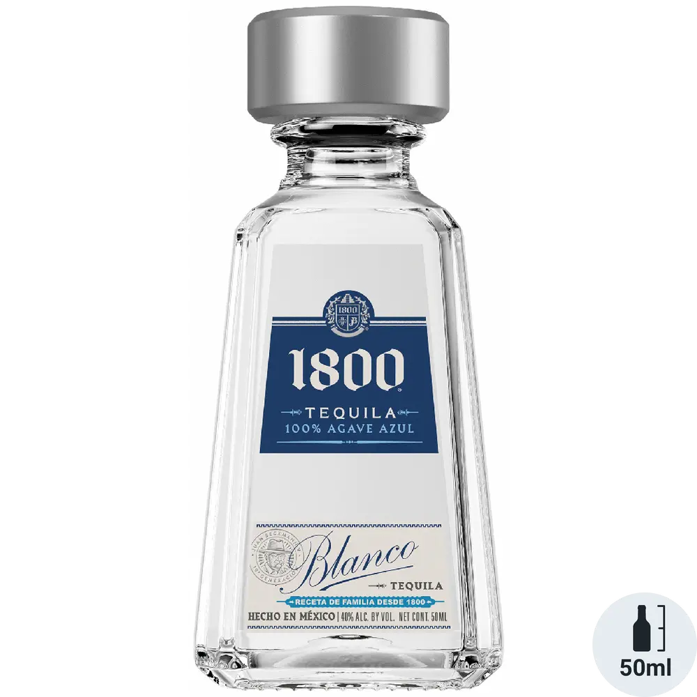 1800 Tequila Blanco bottle on a white background