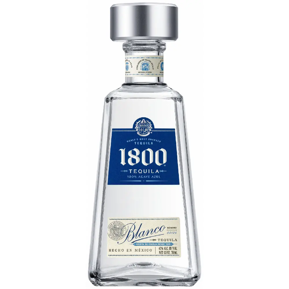 1800 Tequila bottle on a white background