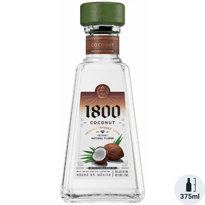 1800 Coconut tequila bottle on a white background