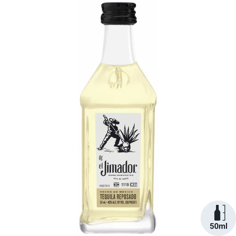 Bottle of El Jimador tequila on a white background