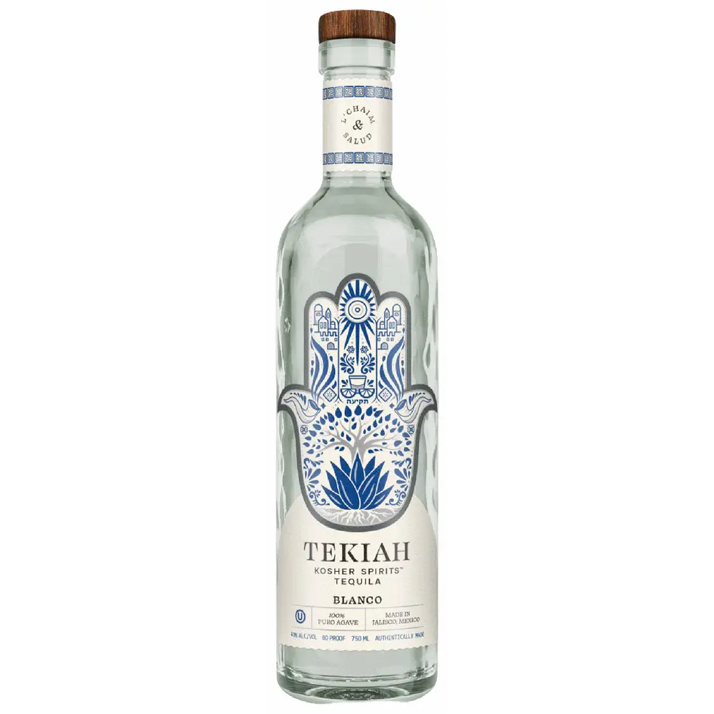 Tekiah Blanco tequila bottle on a white background