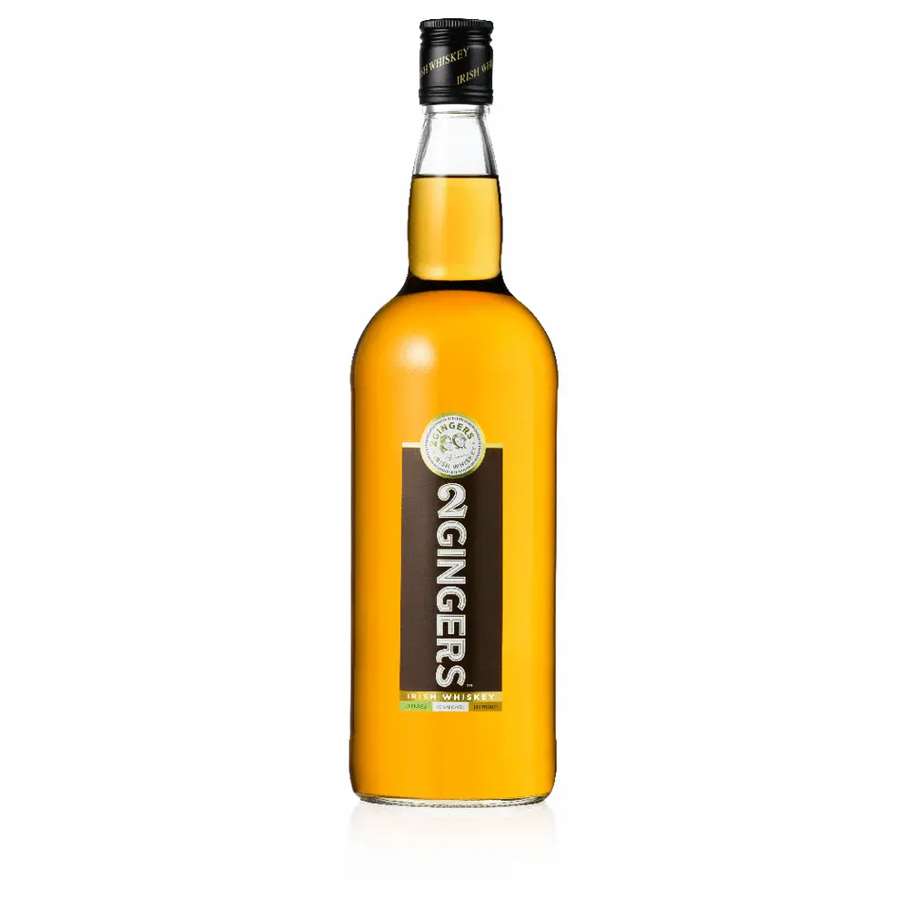 Bottle of 'Gingers' on a white background