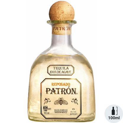 Patrón Reposado tequila bottle on a white background
