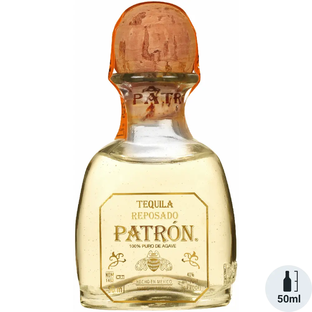 Patrón Tequila Reposado bottle on a white background