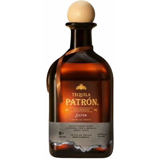 Patron tequila bottle on a white background