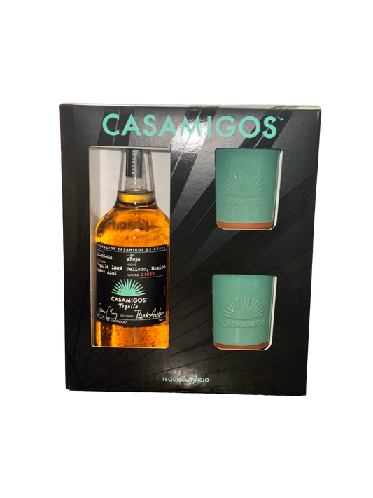 Casamigos Anejo Tequila with Two Ceramic Mugs