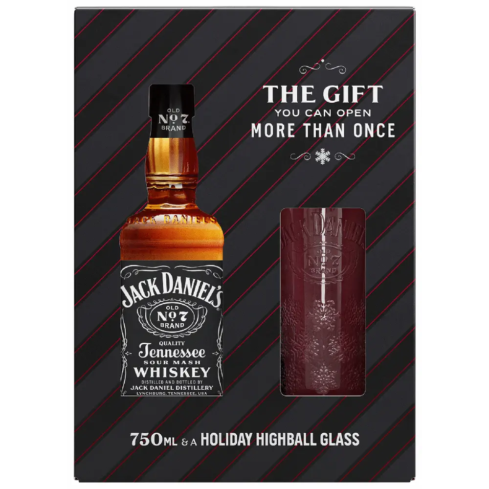 Jack Daniels Black with Highball Glass Gift
