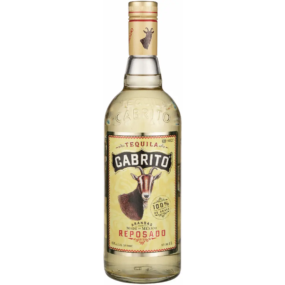 Bottle of Cabrito Tequila Reposado on a white background