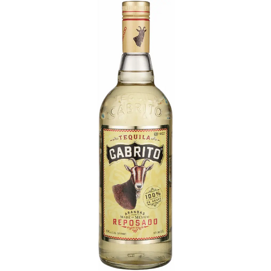 Bottle of Cabrito Tequila Reposado on a white background