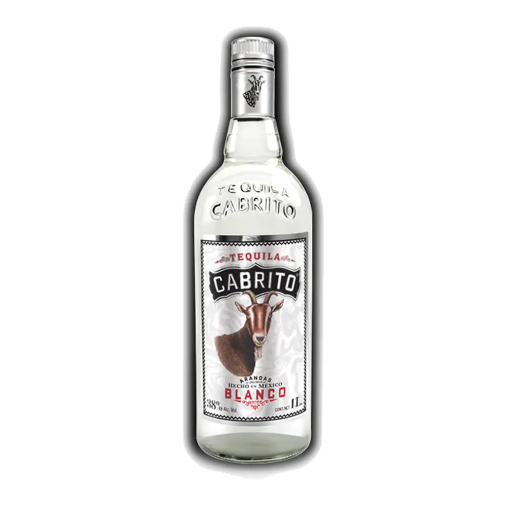 Tequila Cabrito bottle on a white background